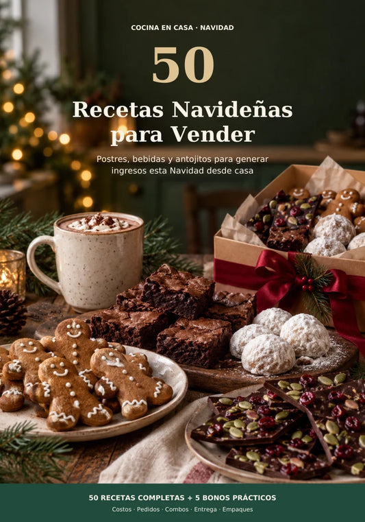 Portada del eBook digital 50 Recetas Navideñas para Vender